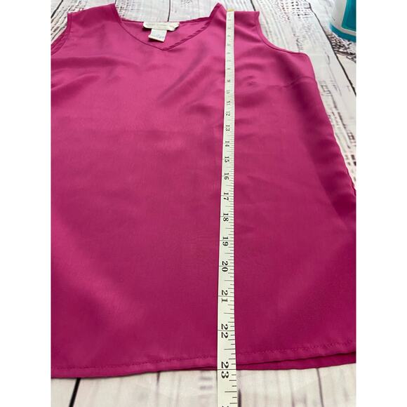 Susan Graver Style Sleeveless Blouse Womens XS V Neck Pink Cami Tank Shell - Picture 7 of 10